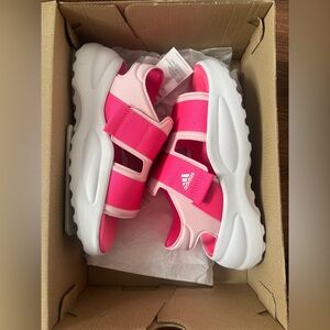 Adidas Kids Bright Pink and White Sandals NEW